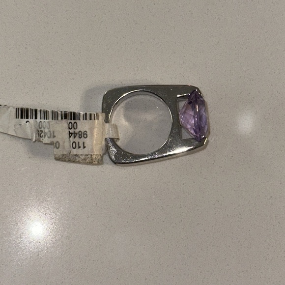 PIANEGONDA .925 silver amethyst rectangle statement cocktail designer ring 7 - Picture 8 of 10